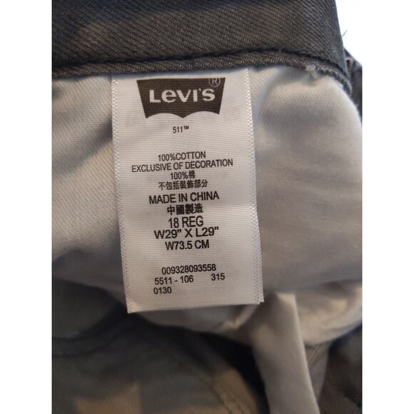 Levi's 511 TM 18 Reg 29x29 Gray Men's - Picture 3 of 8